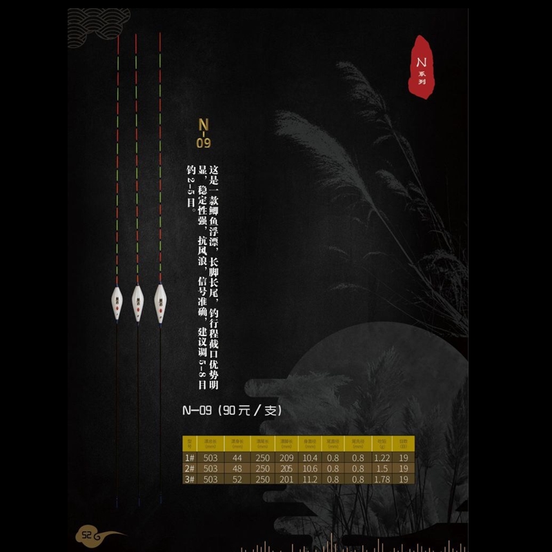 梦者钓具纳米浮漂N009黑坑鲫鱼漂混养漂抗风浪强灵敏度高立式浮漂