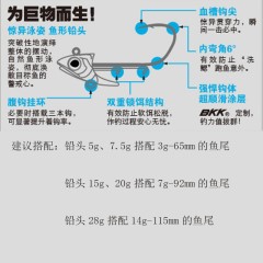 2018蓝旗鱼新品鱼形铅头钩霸道幼稚鱼头鳜鱼翘嘴海鲈全泳层软饵