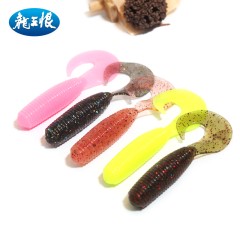 龙王恨路亚卷尾蛆夜光单尾软虫桂鳜鱼翘嘴淡水T尾软饵5678CM